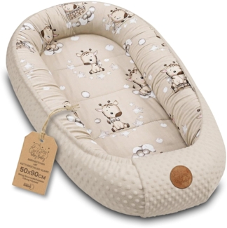 Nestchen Baby - Babynestchen Neugeborene Minky Babynest für Kinderbett Vielseitiges tragbar Nest kuschelnest zubehör für babybett warm Winter coccon Giraffen
