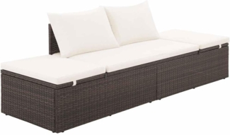 vidaXL Gartenbett Braun 195×60 cm Poly Rattan 43954