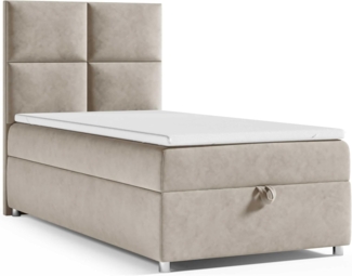 Best for Home Boxspringbett K2 SINGLE mit Bettkasten (Beige 80x200)