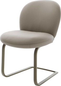 Freischwinger Nube-Flex Echt-Leder Schlamm Freischwinger flach Effektfinish Titan Taschenfederkern