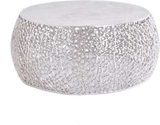 riess-ambiente Couchtisch ABSTRACT LEAF Ø75cm silber antik (Einzelartikel, 1-St), Wohnzimmer · Metall · rund · handmade · Modern Design