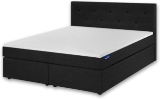 Traumnacht Boxspringbett, mit 7-Zonen Tonnentaschenfederkernmatratzen (H3) und Komfortschaumtopper, leichter Aufbau, produziert nach deutschem Qualitätsstandard, 180x200 cm in anthrazit