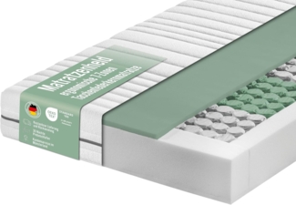 Matratzenheld Relax Matratze | Made in Germany | Orthopädische 7-Zonen Taschenfederkernmatratze | produziert in Deutschland | Härtegrad 2 (H2) 0-80 kg | Höhe 18cm | 90x200 cm