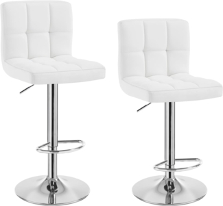 2X Designer Barhocker Barstuhl Hocker Tresenhocker Kunstleder Weiss BS9108