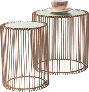 Kare Design Beistelltisch Wire Copper (2/Set) Ø44cm, 46 x 45 x 45 cm