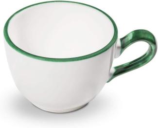 Grüner Rand Kaffeetasse Cup (0,19L) - Gmundner Keramik Kaffeetasse - Mikrowelle geeignet, Spülmaschinenfest