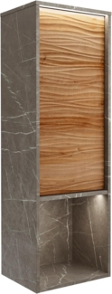 LANZET DUNE Midischrank 40,3 cm breit, Braun hell/Marmor Grau, inkl. LED Beleuchtung