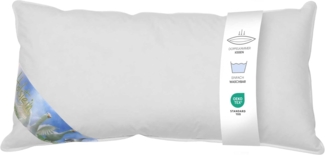 Traumschloss Daunenkissen Holstein, Füllung: 80% neue canadische Daunen & 20% Federn Außenkammer, Bezug: 100% Baumwolle, Dreikammer Kopfkissen mit stützenden Eigenschaften