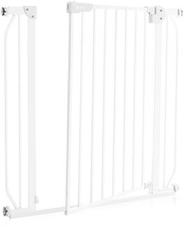 LIONELO Truus Slim Treppenschutzgitter, Ohne Bohren, Türschutzgitter, Baby Türgitter zum Klemmen, Metall, Breite von 75-105 cm einstellbar (Slim White)