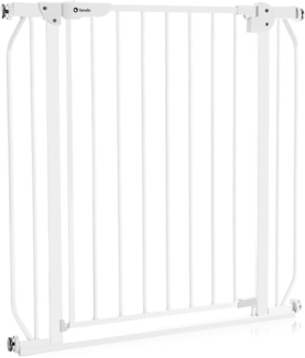 LIONELO Truus Slim Treppenschutzgitter, Ohne Bohren, Türschutzgitter, Baby Türgitter zum Klemmen, Metall, Breite von 75-105 cm einstellbar (Slim White)