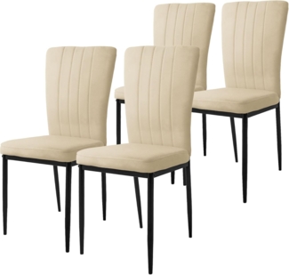 ML-DESIGN Stuhl Esszimmerstuhl mit Rückenlehne Samtbezug & Metallbeinen Küchenstühl (4 St), Polsterstuhl ergonomisch Esstisch-Stuhl Wohnzimmerstuhl