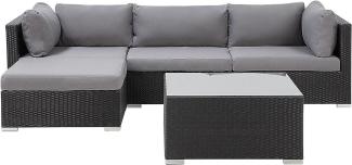 Lounge Set SANO PE Rattan Schwarz Rechtsseitig