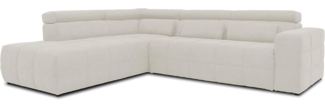DOMO. collection Brandon Ecksofa, Sofa mit Rückenfunktion in L-Form, Polsterecke, Eckgarnitur, beige, Ottomane links