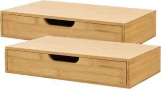 [en. casa] 'Bokn' Wandregal mit Schublade, 2er-Set, Bambus natur, 24 x 40 x 8 cm