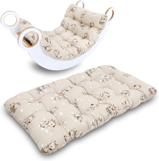 Krabbeldecke für Baby Kissen für Kletterbogen 60x120 cm - Bodenkissen Kinder Matte für Montessori Spielbogen Wippe Kletter Bogen Polster Spieldecke für Kinderzimmer Giraffen