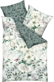 Kaeppel Bettwäsche Wendebettwäsche "Green Garden", Mako-Satin, 2 teilig, Blumen