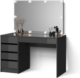 Livinity® Schminktisch Imola, Anthrazit, 120 cm mit LED Beleuchtung