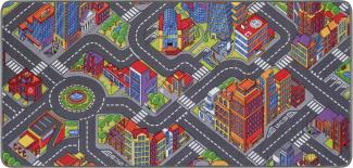 Primaflor Interaktiver Spielteppich BIG City - 95x200 cm, Made in Europe Kinderteppich mit Straßenmotiv, Hochwertiger Straßen-Teppich für Kinder- und Spielzimmer, Spielmatte für Jungen und Mädchen