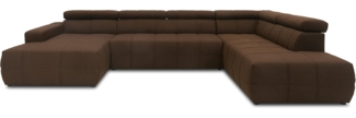 DOMO. collection Brandon Sofa, Wohnlandschaft mit Rückenfunktion in U-Form, Polsterecke Eckgarnitur, dunkelbraun, 175 x 359 x 228 cm