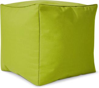 Green Bean© Sitzsack-Hocker "Cube" 40 x 40 x 40 cm mit EPS-Perlen Füllung - Fußhocker Sitz-Pouf für Sitzsäcke - Sitzhocker Grün