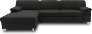 DOMO Collection Junin Ecksofa, Sofa in L-Form mit Schlaffunktion, Couch Polsterecke, Moderne Eckcouch, schwarz, 150x251 cm