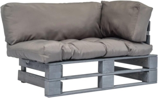 Garten-Palettensofa mit Grauen Kissen Kiefernholz