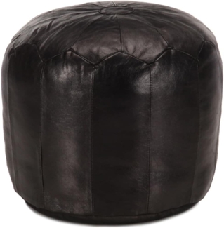 vidaXL Pouf Schwarz 40 x 35 cm Echtes Ziegenleder 248131