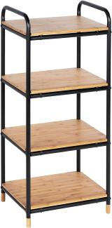 WENKO LOFT Badregal, Braun/Schwarz, mit 4 Etagen, Bambus