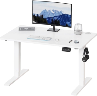 JUMMICO HöHenverstellbarer Schreibtisch Standing Desk Elektrischer Schreibtisch Höhenverstellbar mit Memory-Funktion 100x60 cm,Weiß