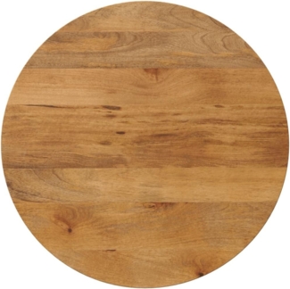 vidaXL Tischplatte Ø 80x3,8 cm Rund Massivholz Mango 370079