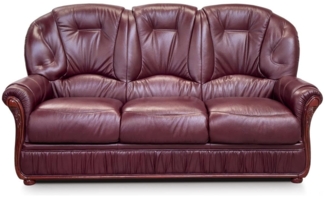 Vente-unique - Ledersofa 3-Sitzer - Büffelleder - Weinrot - DAPHNE