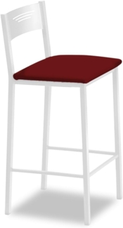 ASTIMESA - Küchenhocker mit hoher Polsterung und Rückenlehne - Gestell aus Kunstleder - Farbe des Sitzes: Bordeaux. Lieferumfang: 1 Stück, Maße: 90 cm (Gesamthöhe)