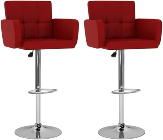 vidaXL Barhocker 2 Stk. Weinrot Kunstleder 323659
