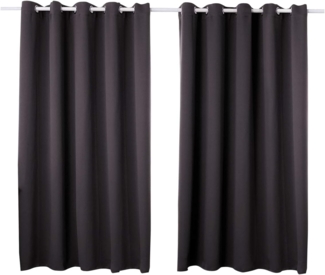 Woltu Verdunkelungsvorhang, Ösen, blickdicht, 2er Set Vorhang Blickdicht Thermovorhang 250g/m²