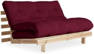 KARUP DESIGN ROOTS Futonsofa Gestell Unbehandelt Matratze Bordeaux