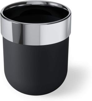 Umbra Junip Badezimmer Mülleimer, Abfalleimer, Kosmetikeimer, Badeimer, Polyresin/ Edelstahl, Schwarz, 6 L, 1009275-152