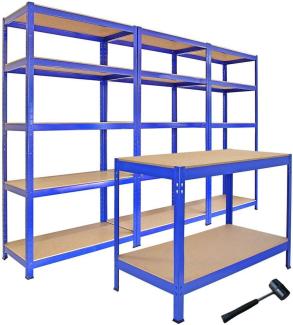 Monster Racking 3x T-Rax Lagerregal Blau 90cm B