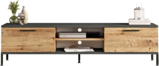 Hanah Home Stylish TV Unit, Atlantic Pine & Anthracite, 160 x 39.1 x 35 cm | 100% Melamine Coated Particle Board, 18 mm Thick | Modern Design for Living Room