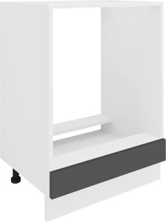 VCM Küchenmöbel Herdumbauschrank & Ofenschrank Esilo 918680 Weiß / Anthrazit H. 82 x B. 60 x T. 46 cm