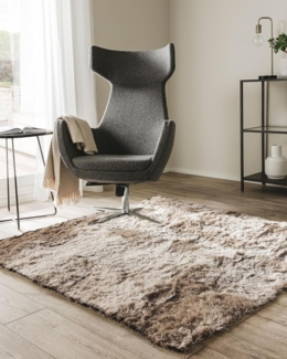 benuta Teppich Whisper, quadratisch, Höhe: 31 mm, Hochflorteppich Wohnzimmer, Schlafzimmer, Esszimmer, Flur, Weich