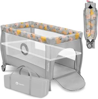 lionelo Baby-Reisebett Stefi Plus, 2in1: Babybett & Laufstall , Kompakte Größe , Luftiges Netz