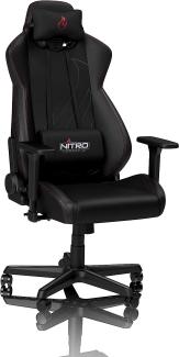 NITRO CONCEPTS S300 EX Gamingstuhl - Ergonomischer Bürostuhl Schreibtischstuhl Chefsessel Bürostuhl Pc Stuhl Gaming Sessel PU Kunstleder Belastbarkeit 135 Kilogramm - Carbon Black (Schwarz)