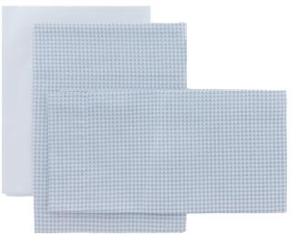 Cambrass - 3- Teiliges Set Für Wiege 80x120x1 cm Vichy10 Himmelblau