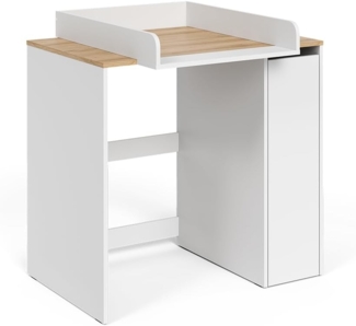 Waschmaschinenschrank Viktor Weiß/Artisan 93.6 x 88.2 cm 2 Teile mit Wickelauflage Vicco