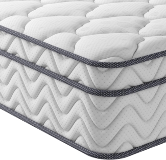 Vesgantti Matratze 120x200 7-Zonen Federkernmatratze Taschenfederkernmatratze Mittelfeste Orthopädischem Tonnentaschenfederkernmatratze (H3, Box-top 26cm)