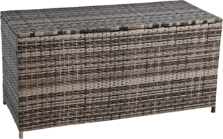 Polyrattan Auflagenbox Kissenbox Gartenbox 114 cm Aufbewahrungsbox Beige-Braun