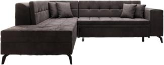 Designer Sofa Lania mit Schlaffunktion Samt Dunkelbraun Links