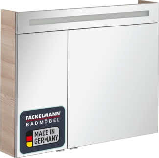 Fackelmann B.CLEVER LED Spiegelschrank 90 cm, Braun hell