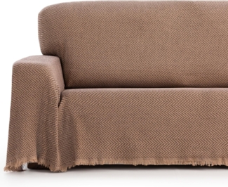Maxifundas | Überwurf für Sofa und Bett | Leinenfarben | 180x260 cm | Modell Zen | Mehrzweckdecke, dekorativ, pflegeleicht