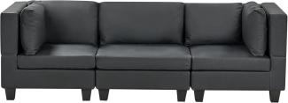 Beliani 'Unstad' Sofa, Schwarz, Kunstleder, 72 x 76 x 228 cm, ohne Ottomane, Einzelsofa